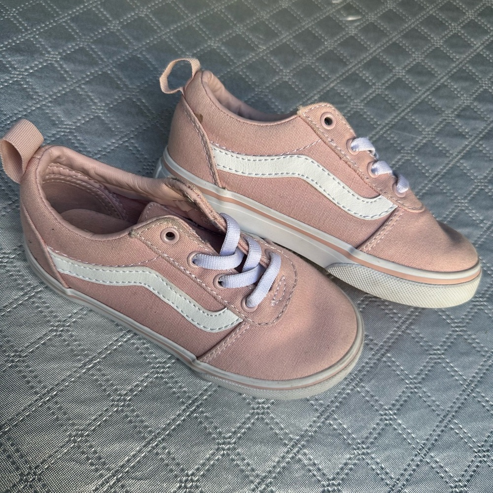 Vans toddler Pink and White Sneakers size 9